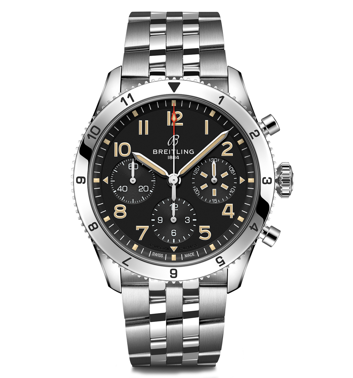 BRT Classic AVI Chronograph 42 P-51 Mustang Watch with Stainless Steel Bracelet