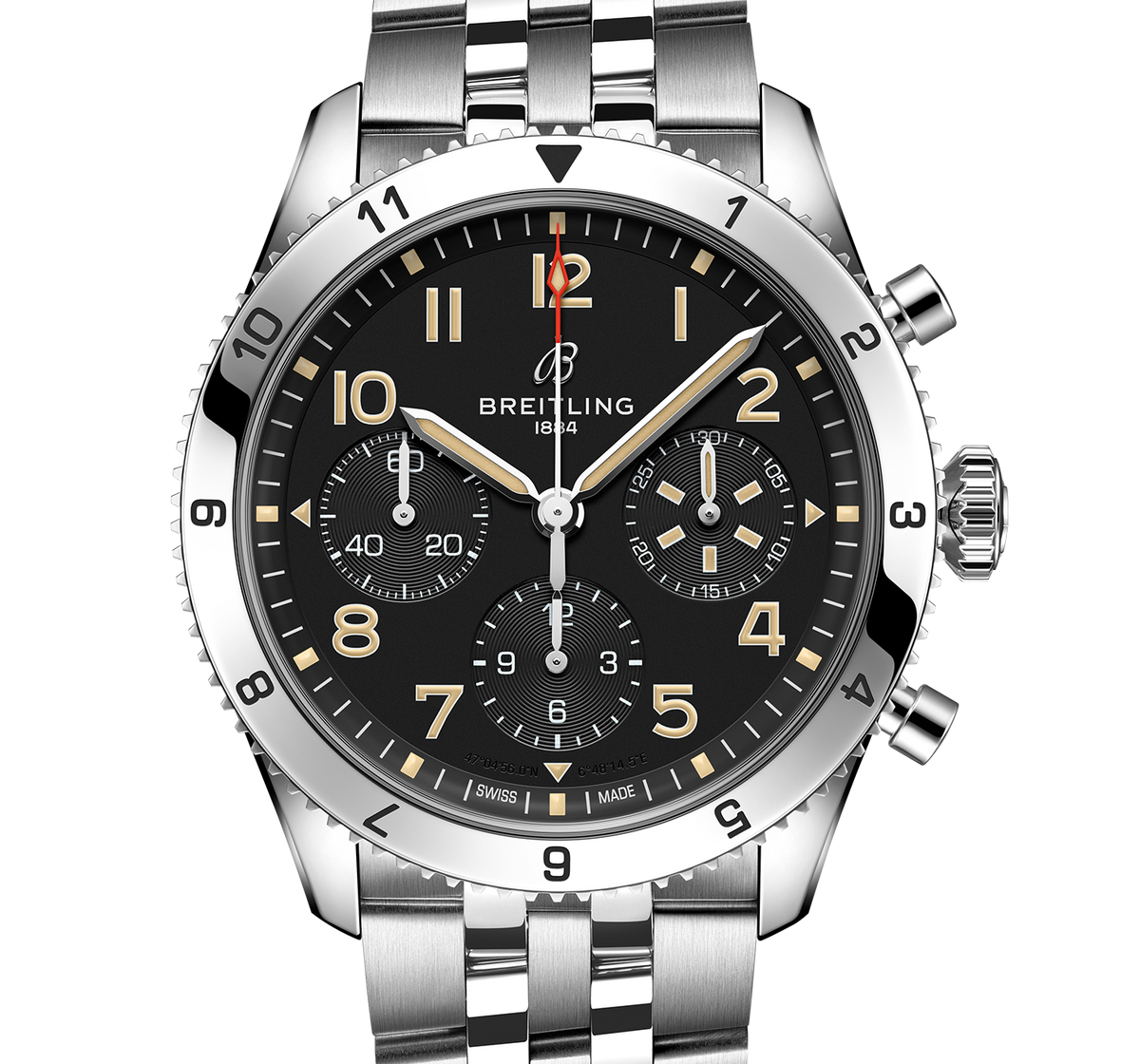 BRT Classic AVI Chronograph 42 P-51 Mustang Watch with Stainless Steel Bracelet