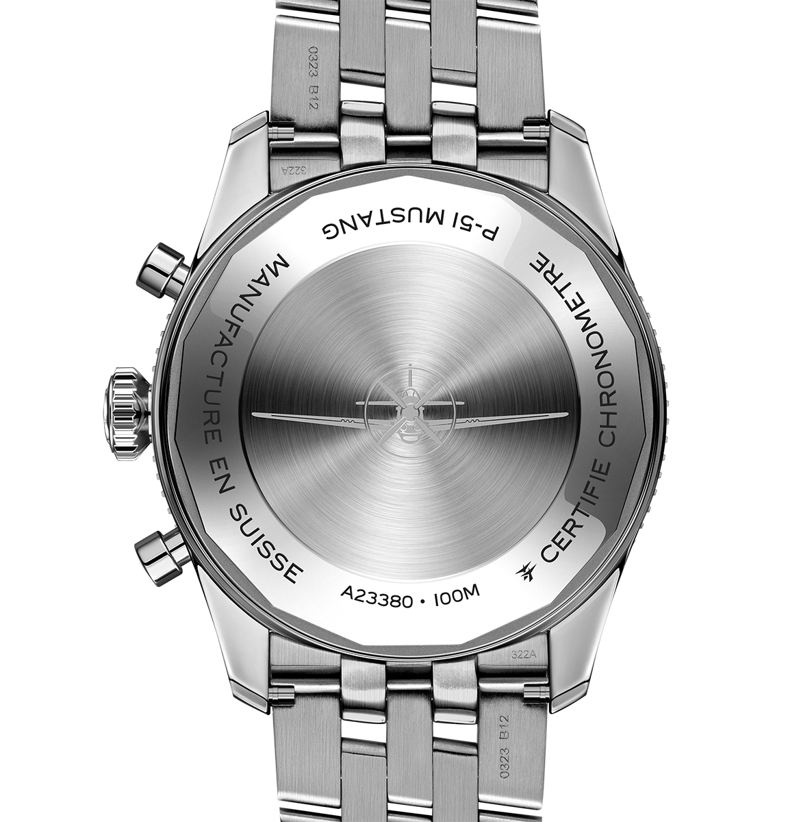 BRT Classic AVI Chronograph 42 P-51 Mustang Watch with Stainless Steel Bracelet
