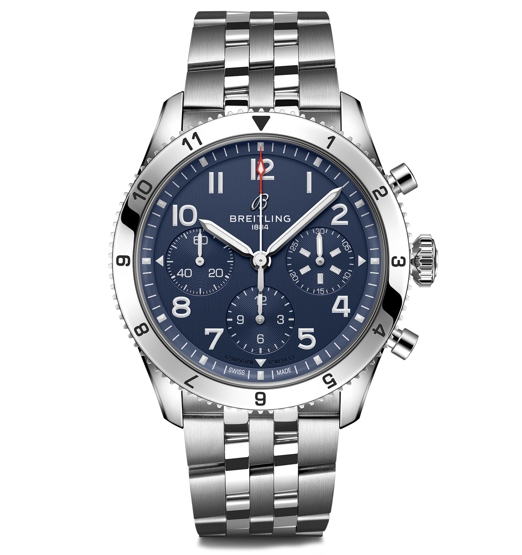 BRT Classic AVI Chronograph 42 Tribute to Vought F4U Corsair Watch with Blue Dial