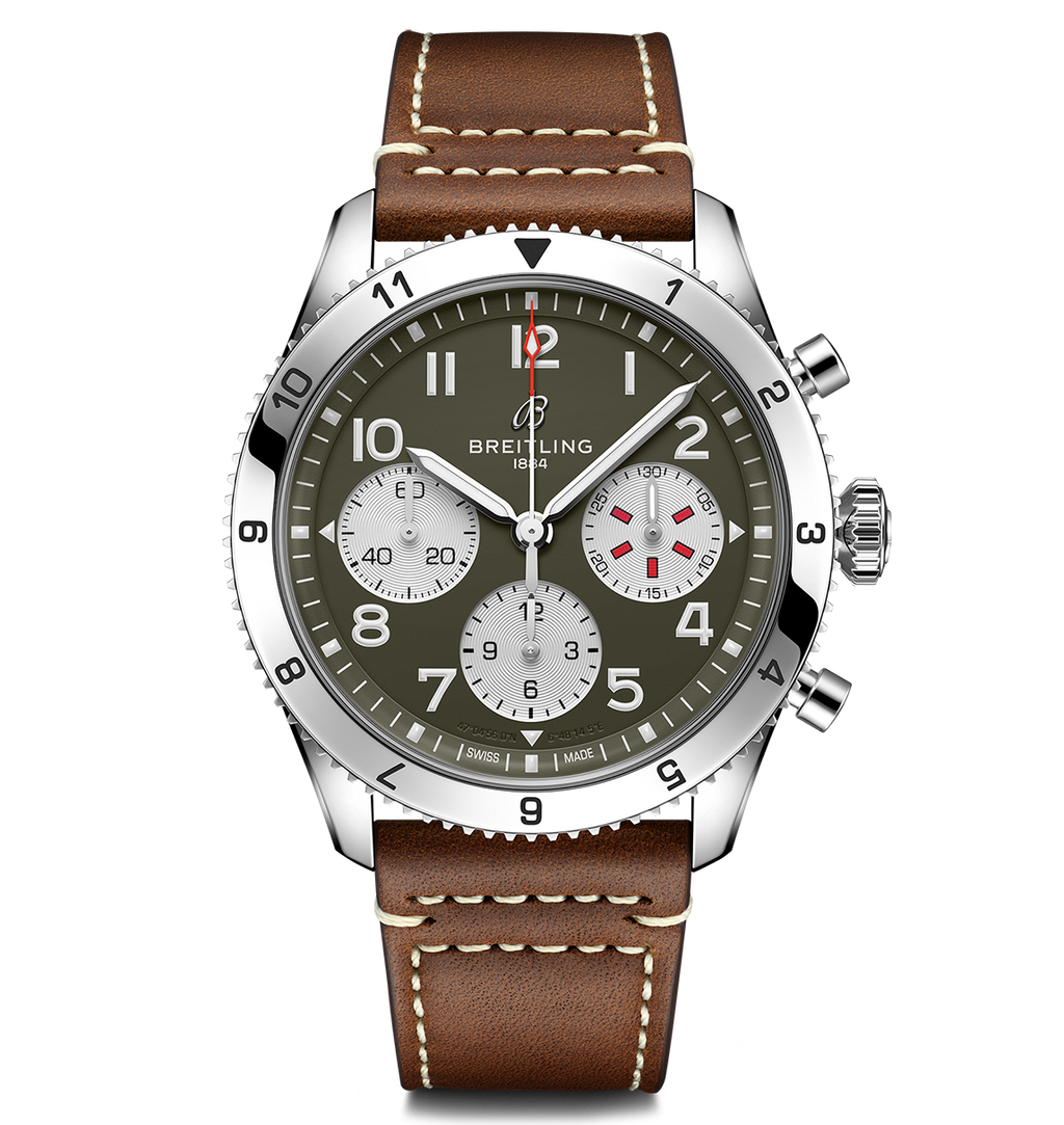 BRT Classic AVI Chronograph 42 Curtiss Warhawk Watch with Green Dial