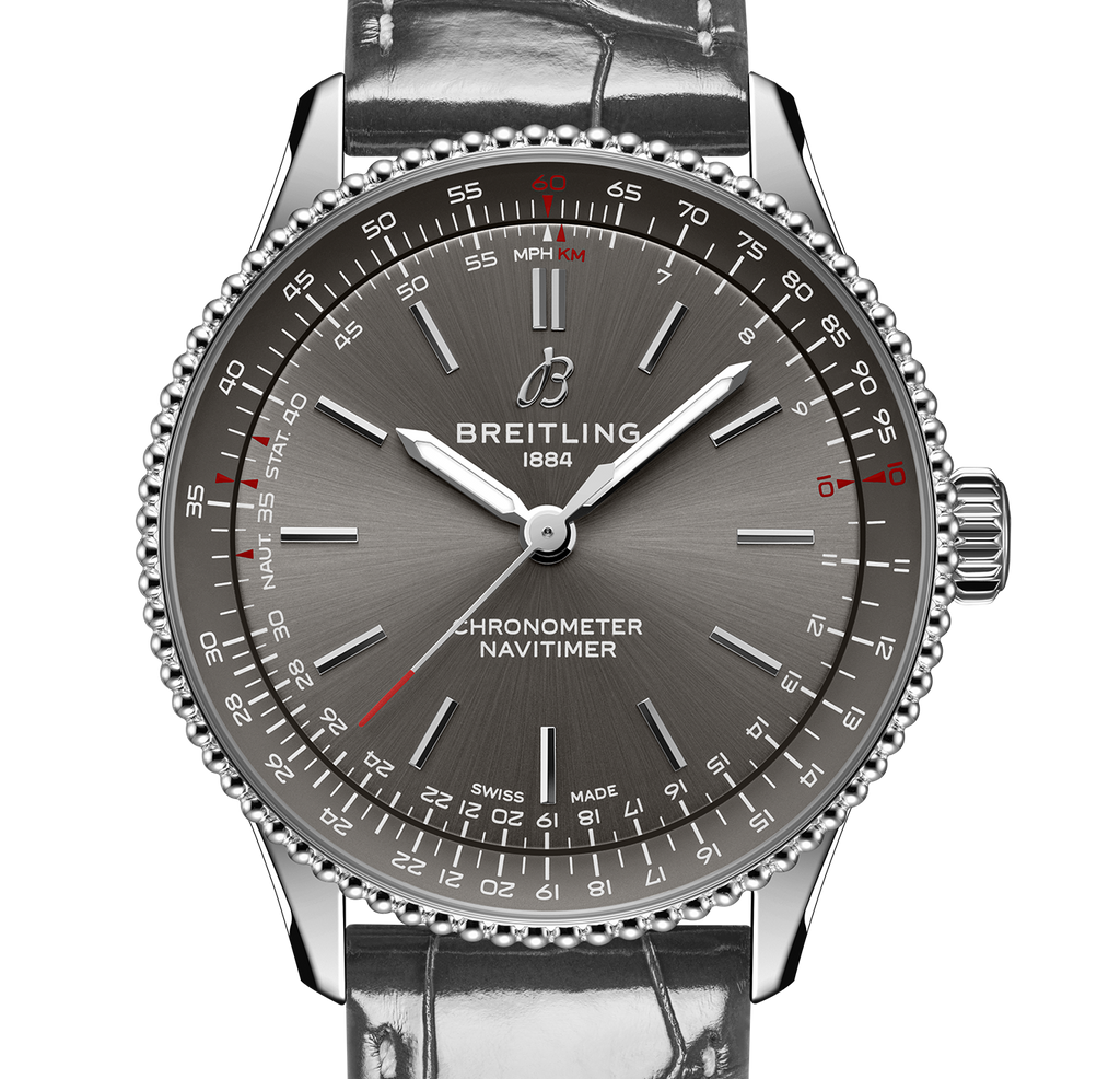 BRT Navitimer Automatic 36mm Watch with Gray Dial