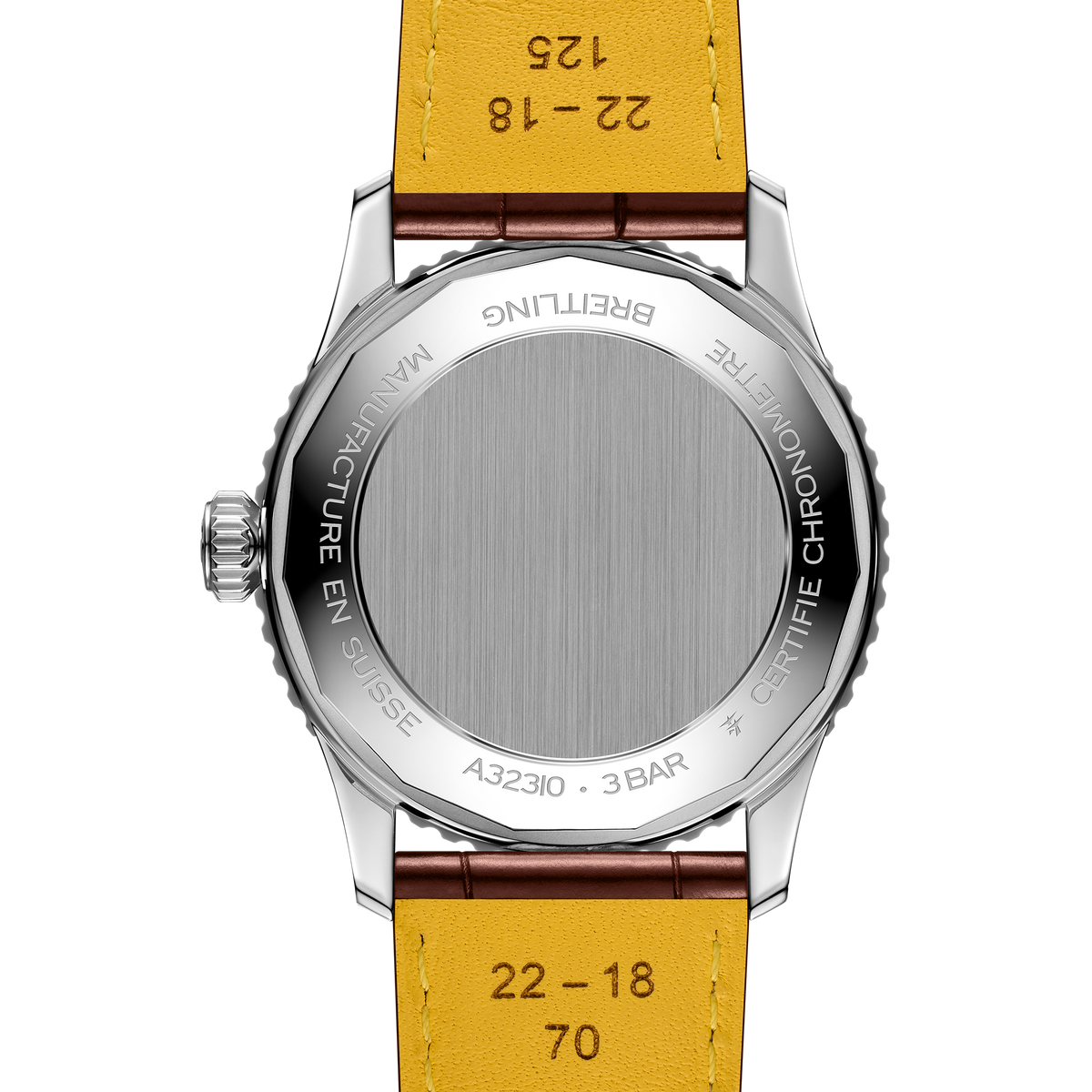 BRT Navitimer Automatic GMT 41 Watch with Brown Leather Strap