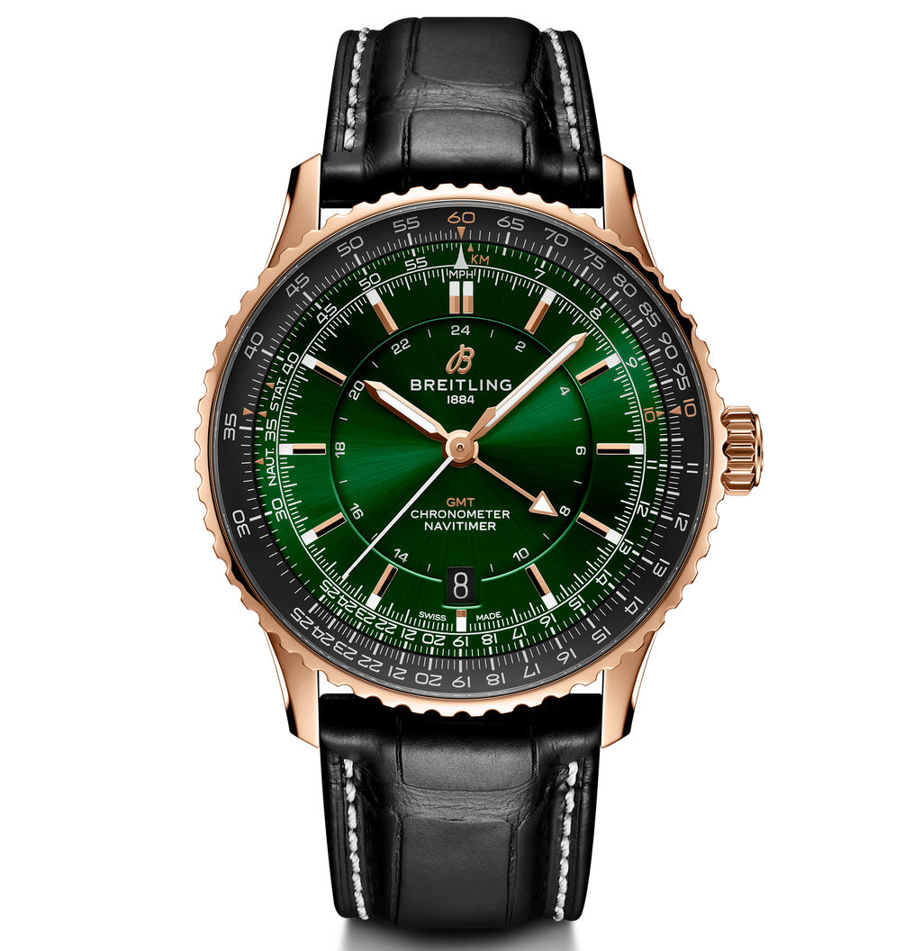 BRT Navitimer Automatic GMT 41 Watch with Green Dial