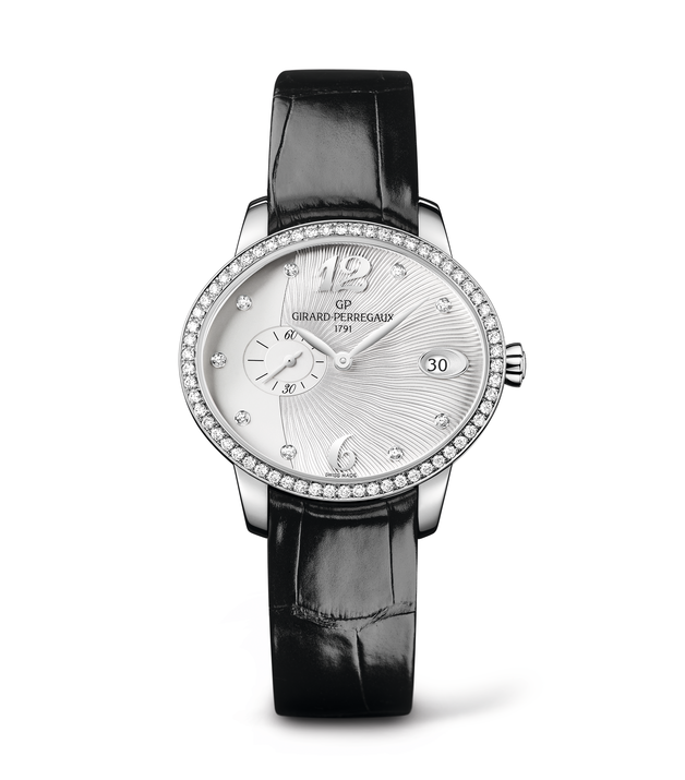 Girard-Perregaux Cat's Eye Small Seconds Watch with Silver Guilloché Dial