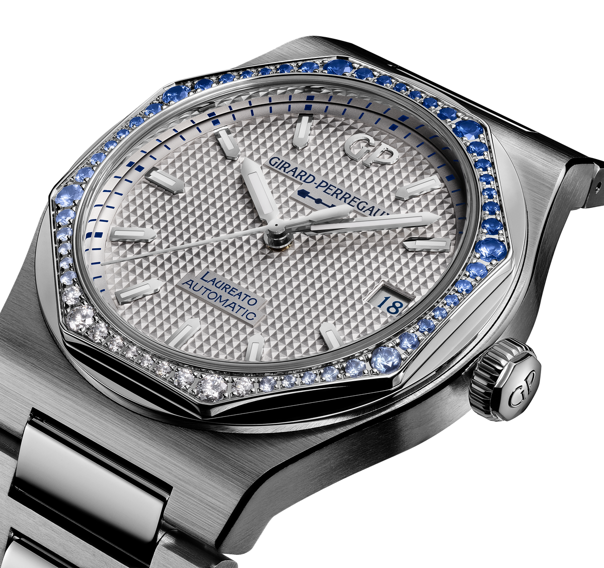 Girard-Perregaux Laureato 38mm Watch with Blue Sapphire and Diamonds