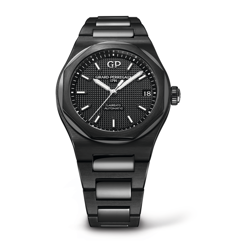 Girard-Perregaux Laureato 42mm Watch with Black Ceramic Bracelet