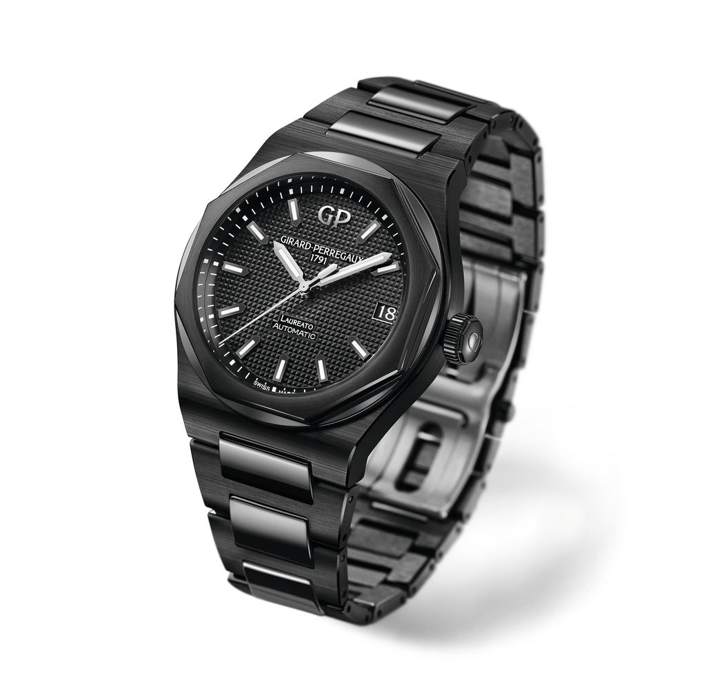 Girard-Perregaux Laureato 42mm Watch with Black Ceramic Bracelet