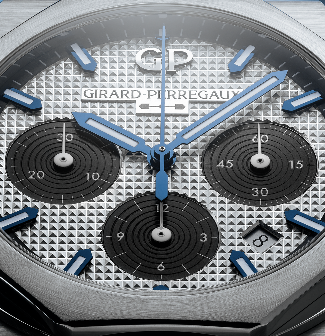 Girard-Perregaux Laureato Chronograph 42mm Watch with Silver and Black Dial