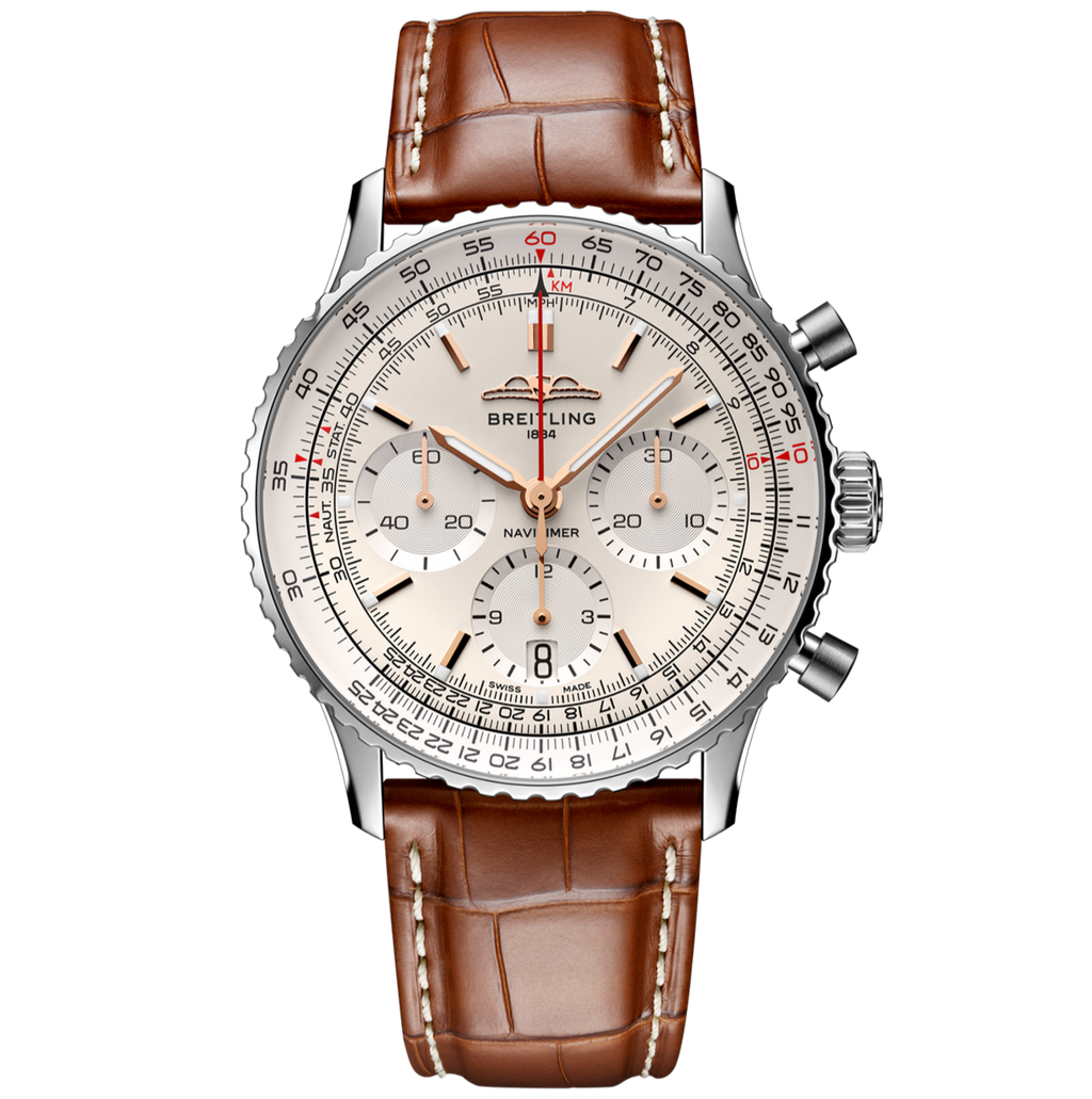 BRT Navitimer B01 41mm Watch with Silver Dial