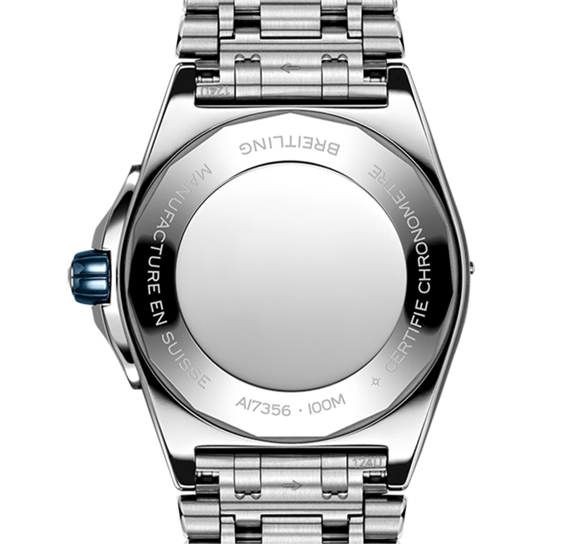 BRT Super Chronomat 38mm Diamond Watch with Light Blue Dial