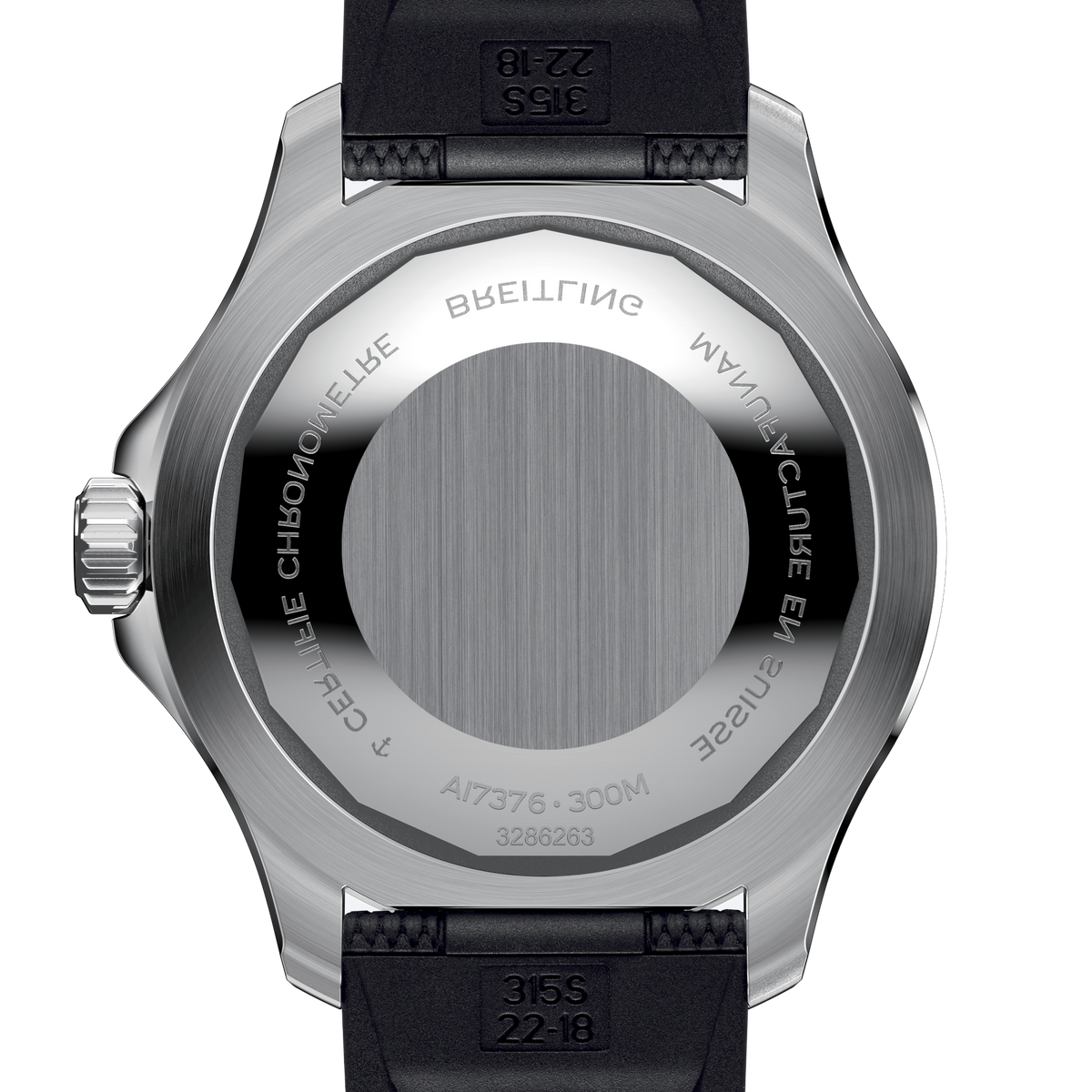 BRT Superocean Black on Rubber Watch, 44mm