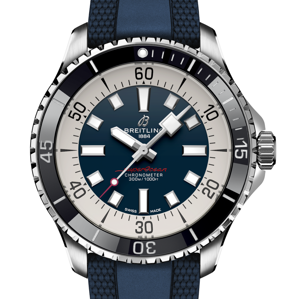 BRT Superocean Blue on Rubber Watch, 44mm