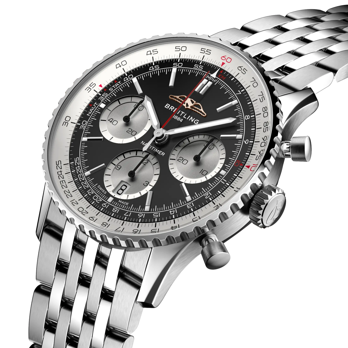 BRT Navitimer B01 Chronograph 41 Watch with Stainless Steel Bracelet