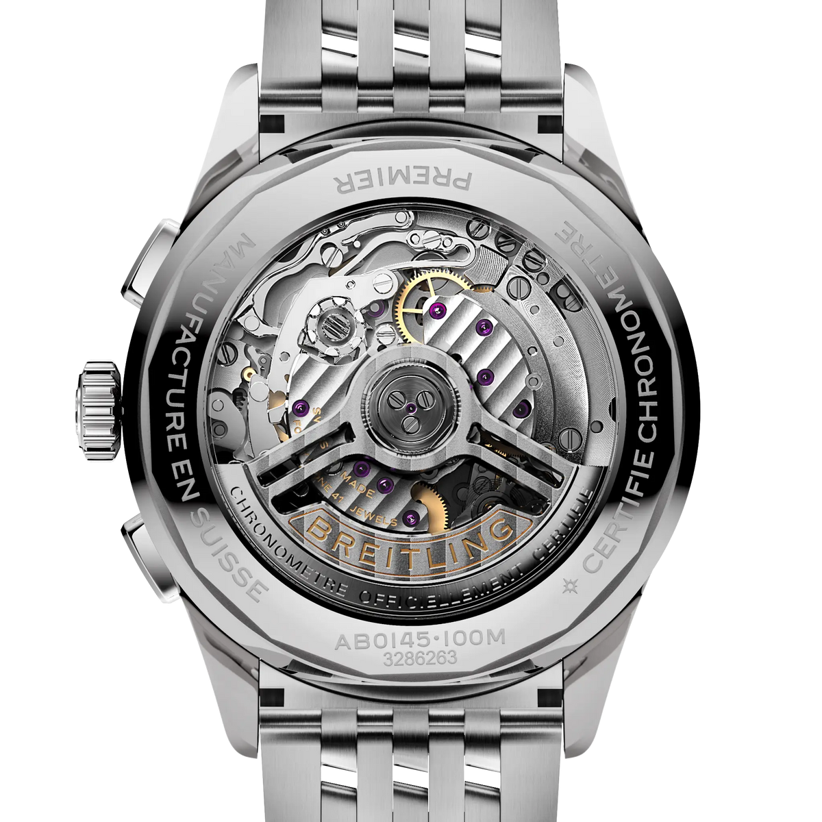BRT Premier B01 Chronograph 42 Watch with Stainless Steel Bracelet