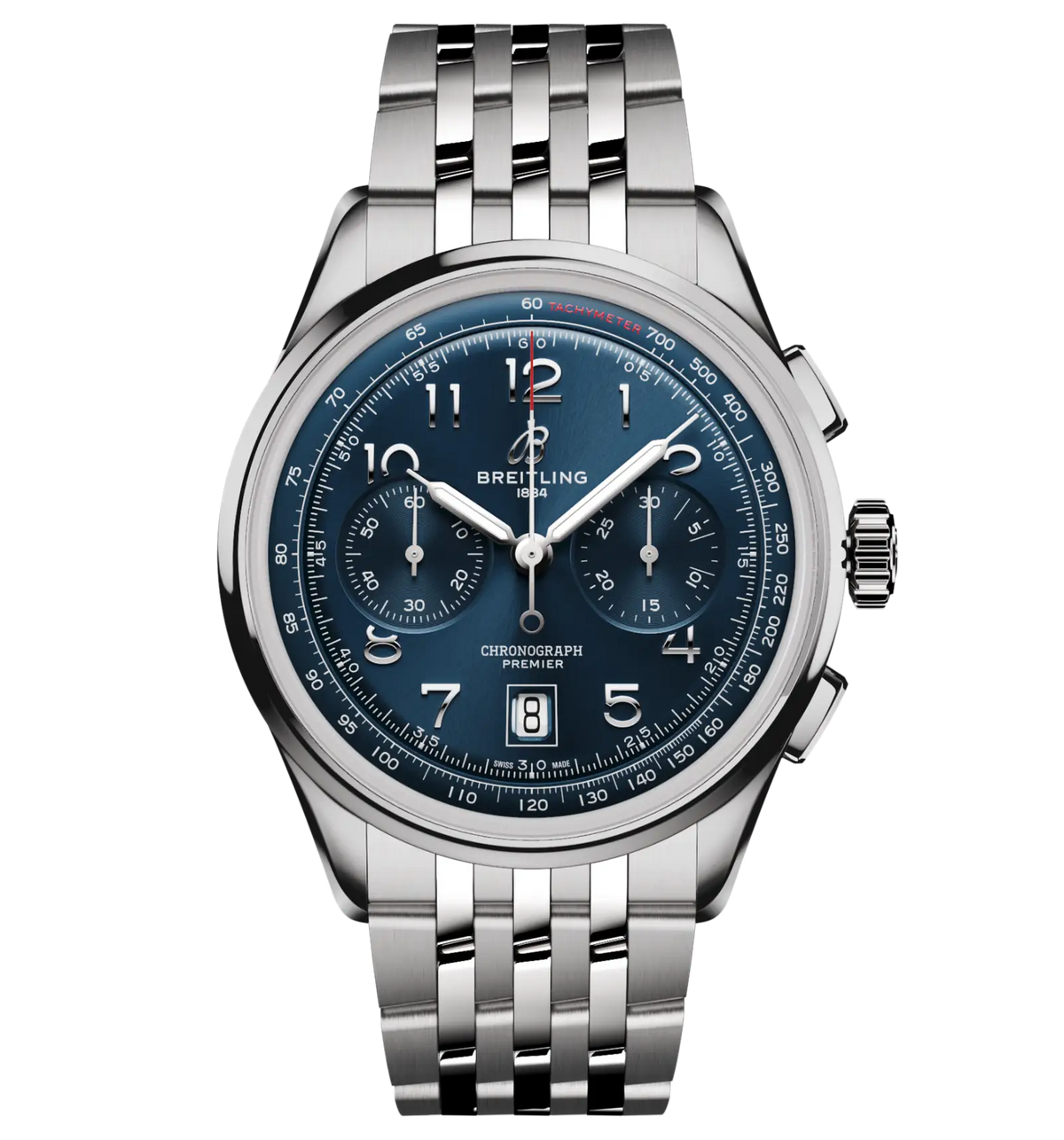 BRT Premier B01 Chronograph 42 Watch with Stainless Steel Bracelet