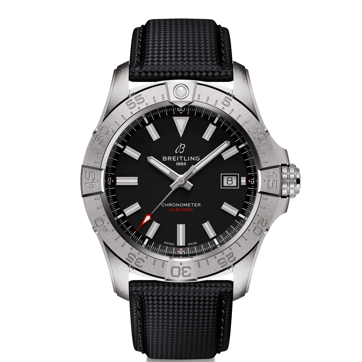 BRT Avenger Automatic 42mm Watch with Black Strap