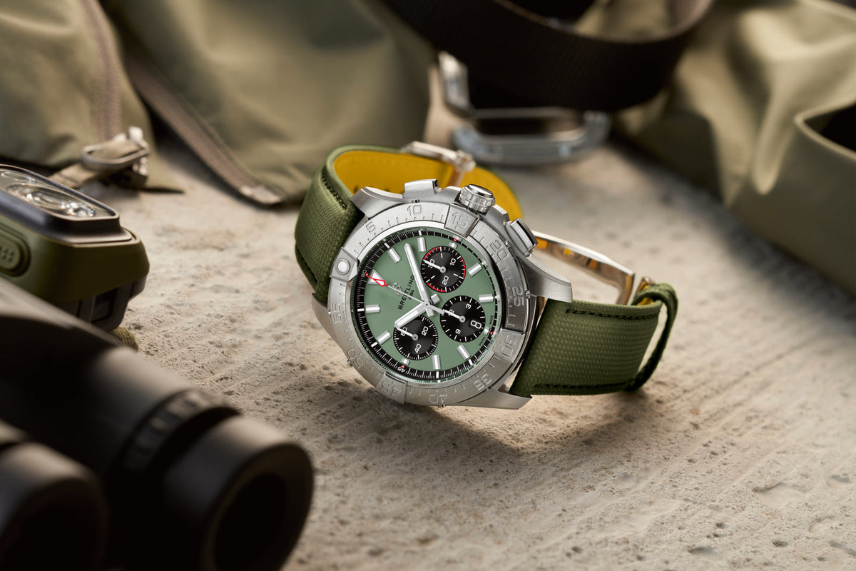 BRT Avenger B01 Chronograph 44mm Watch with Green Strap