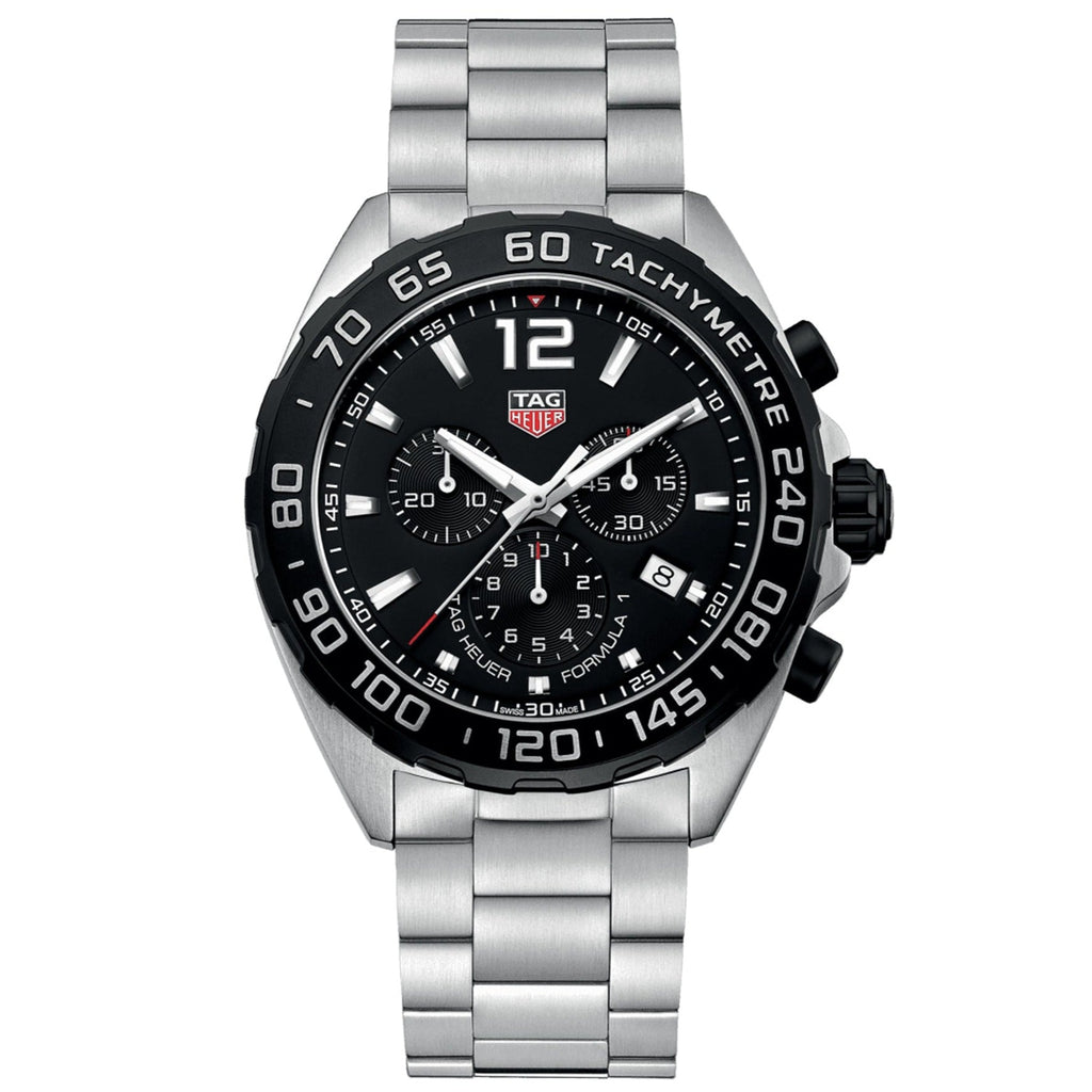 TGHR Formula 1 Men's Chronograph Black Dial and Black Bezel Watch