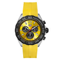 TGHR Formula 1 Men's Quartz Chronograph Yellow Dial and Rubber Strap Watch