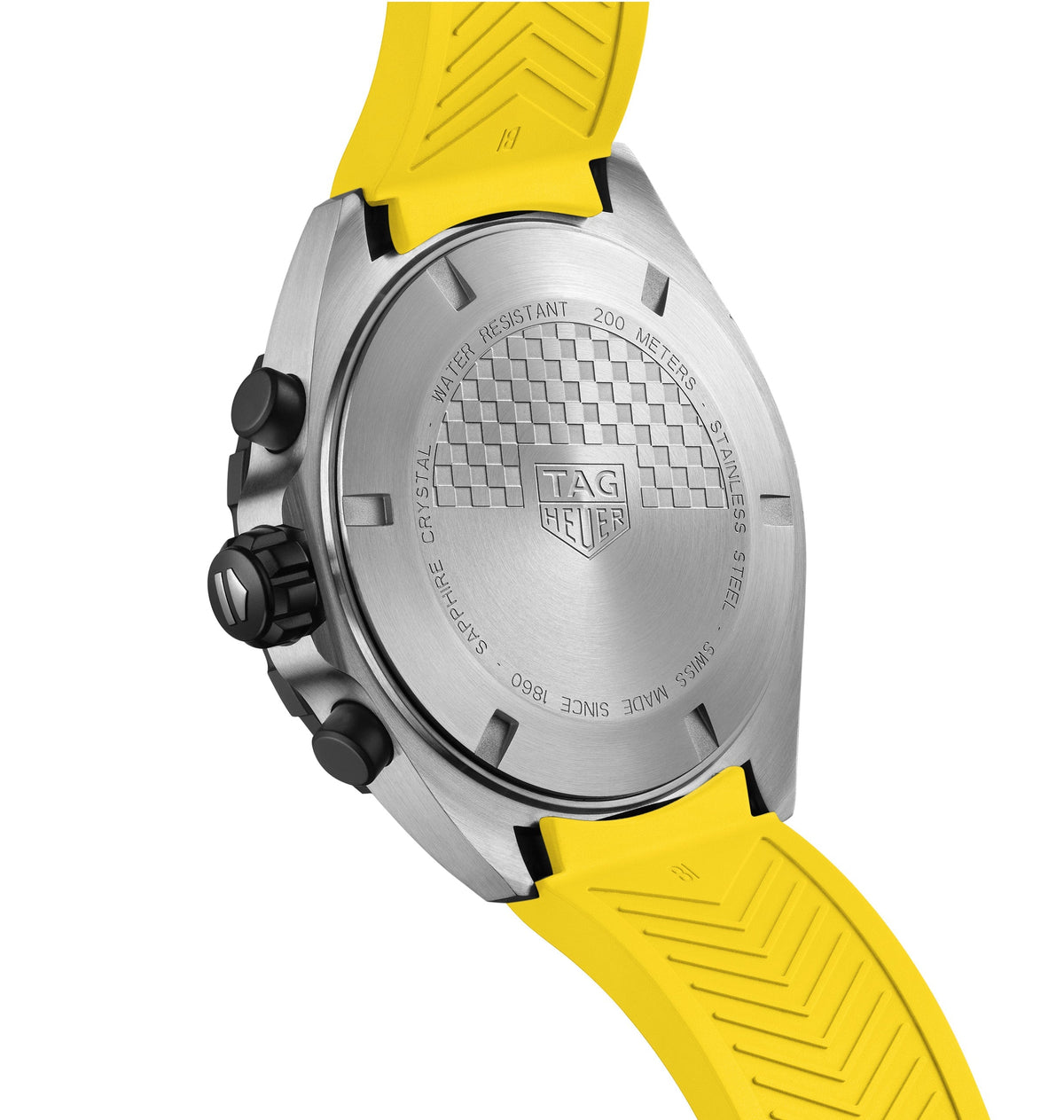 TGHR Formula 1 Men's Quartz Chronograph Yellow Dial and Rubber Strap Watch