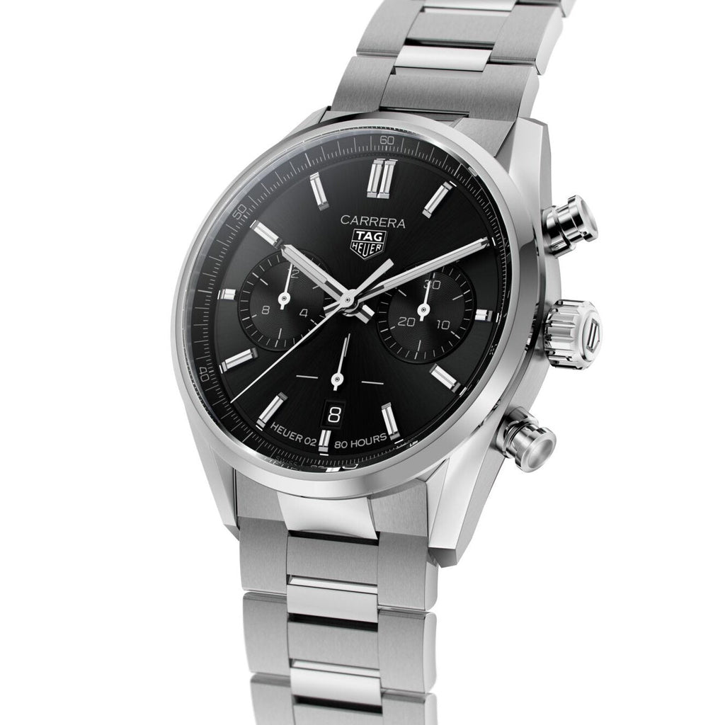 TGHR Carrera Chronograph Men's Calibre Heuer 02 Automatic Chronograph Black Dial Watch