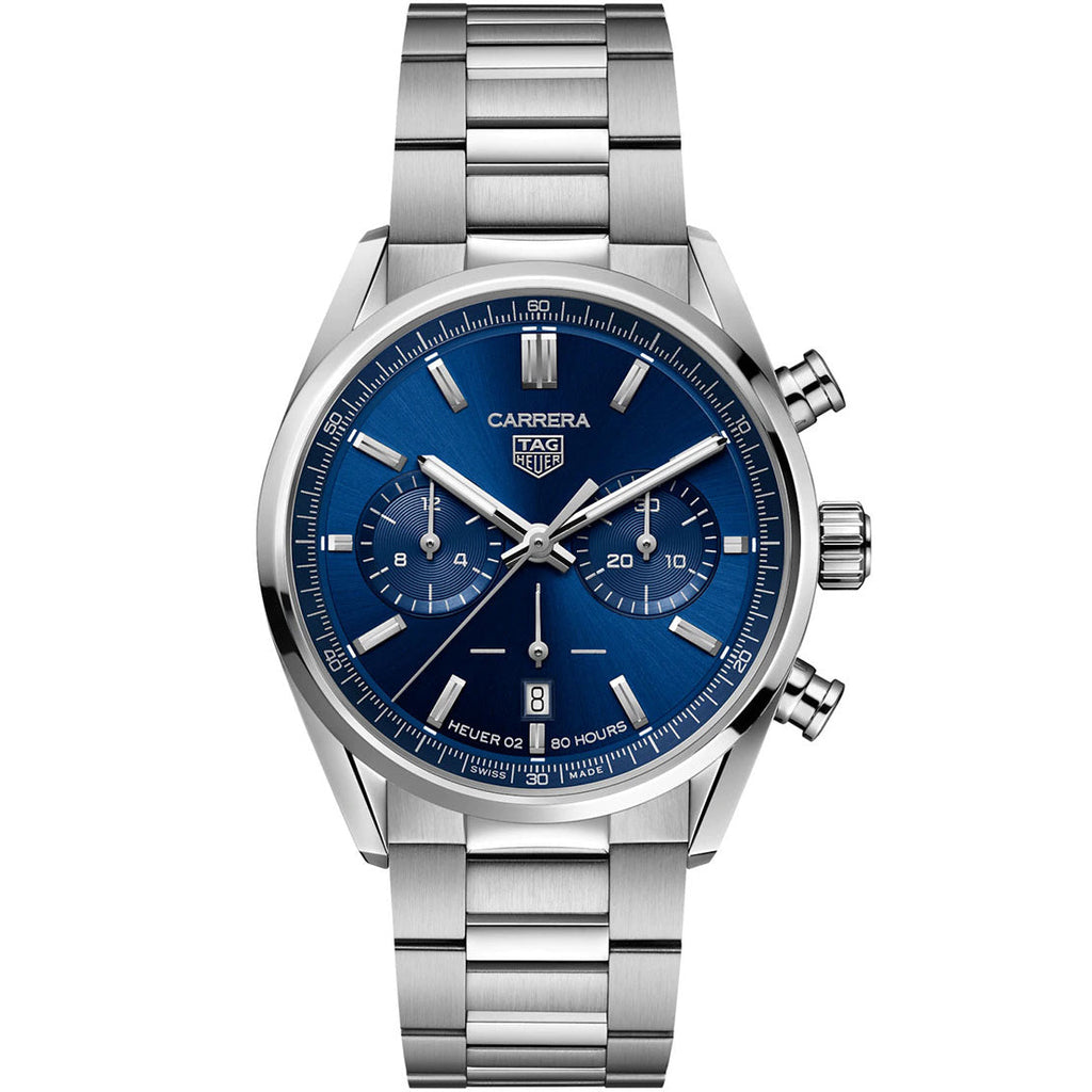 TGHR Carrera Chronograph Men's Calibre Heuer 02 Automatic Chronograph Blue Dial Watch