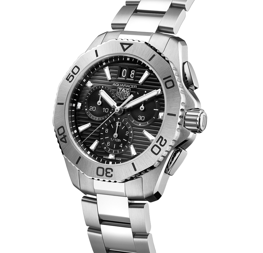 TGHR Aquaracer Professional 200 Date Watch with a Black Dial