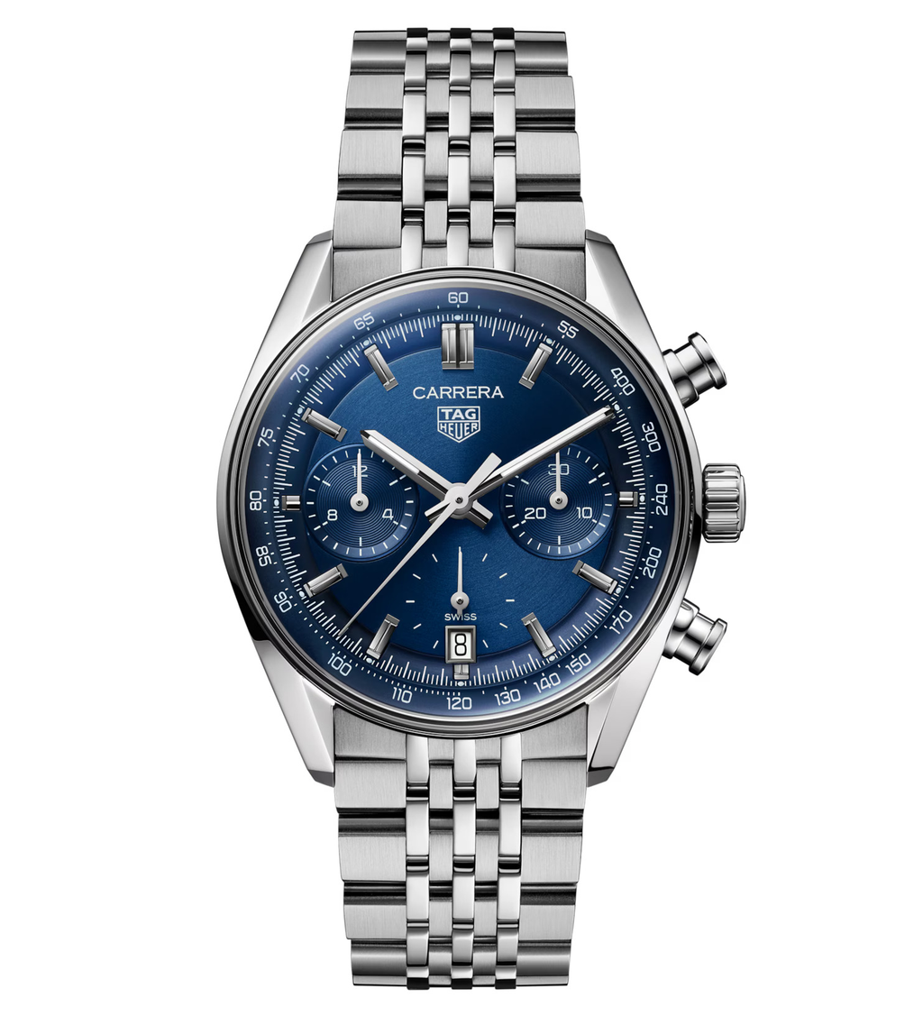 TGHR Carrera Chronograph Watch with Blue Dial