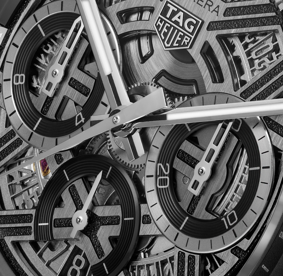 TGHR Carrera Chronograph Extreme Sport Watch with Black Rubber Strap