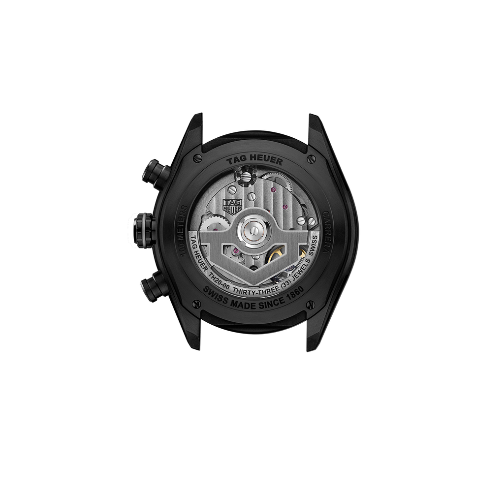 TGHR Carrera Chronograph Extreme Sport Watch with Black Rubber Strap