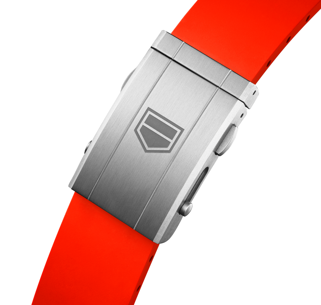 TGHR Carrera Chronograph Extreme Sport Watch with Orange Rubber Strap