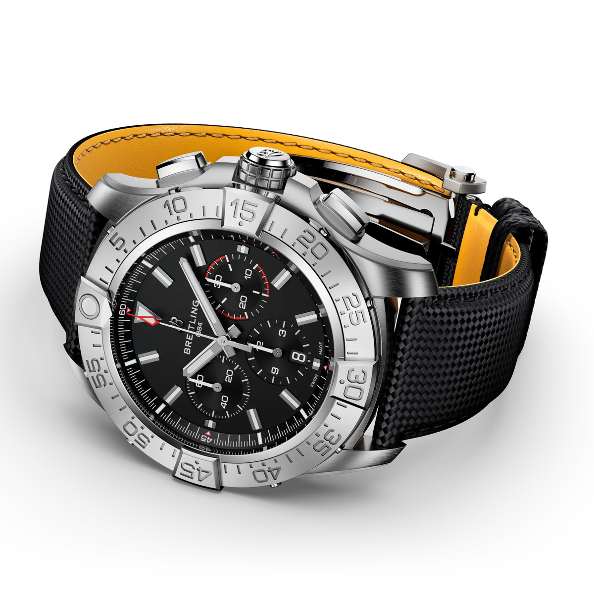 BRT Super Avenger B01 Chronograph 46 Watch with Black Dial