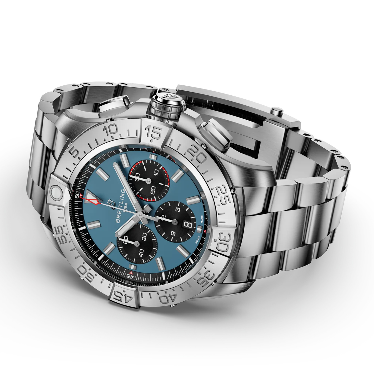 BRT Super Avenger B01 Chronograph 46 Watch with Blue Dial