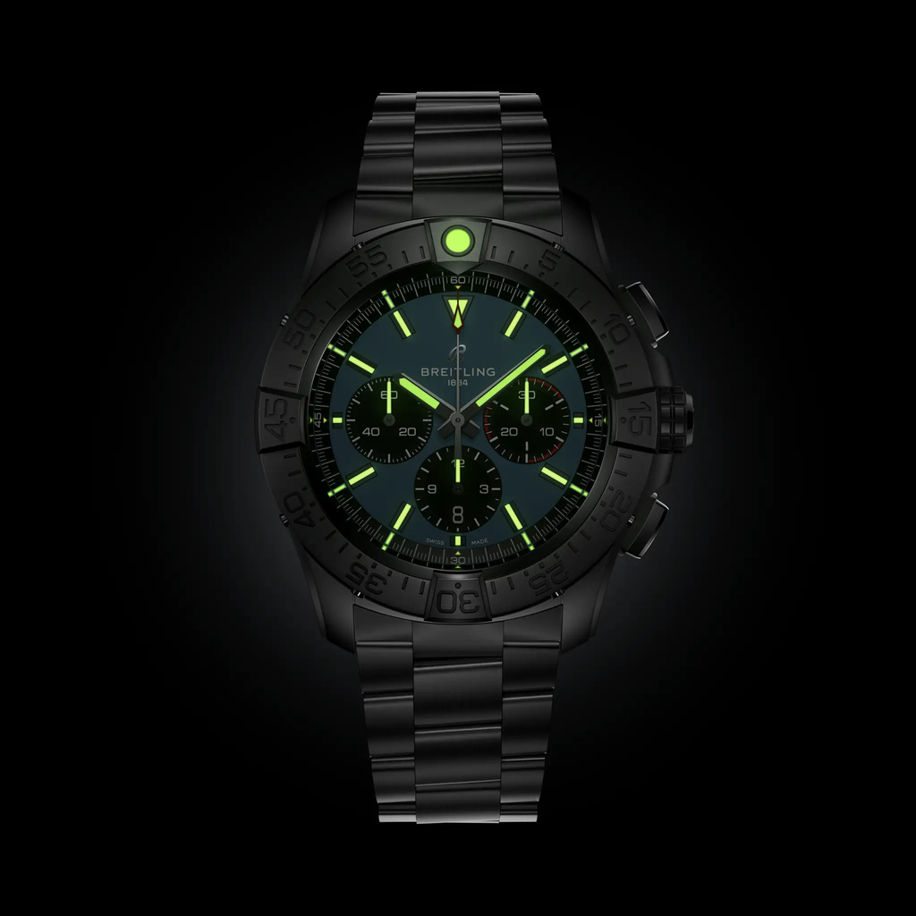 BRT Super Avenger B01 Chronograph 46 Watch with Blue Dial