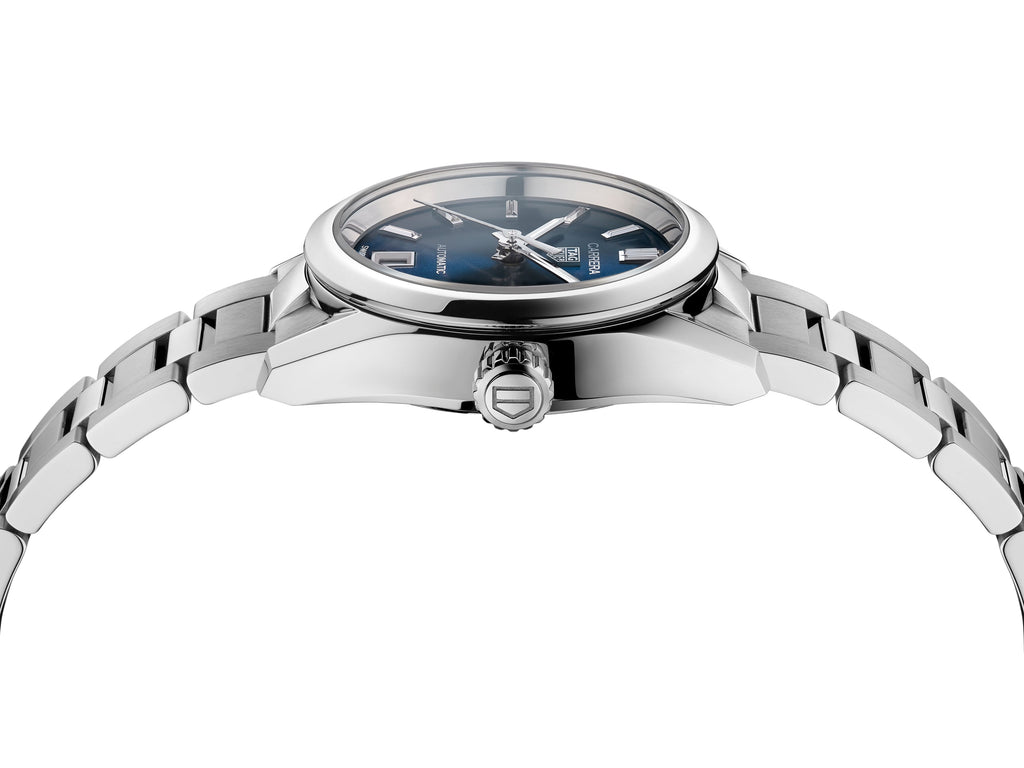 TGHR Carrera Calibre 9 Automatic Ladies' Blue Steel Watch, 29mm
