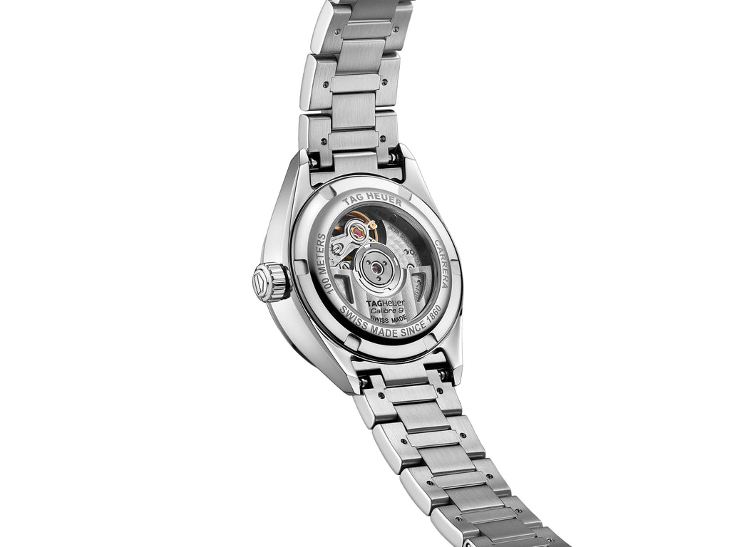 TGHR Carrera Calibre 9 Automatic Ladies' Mother of Pearl Steel Watch, 29mm