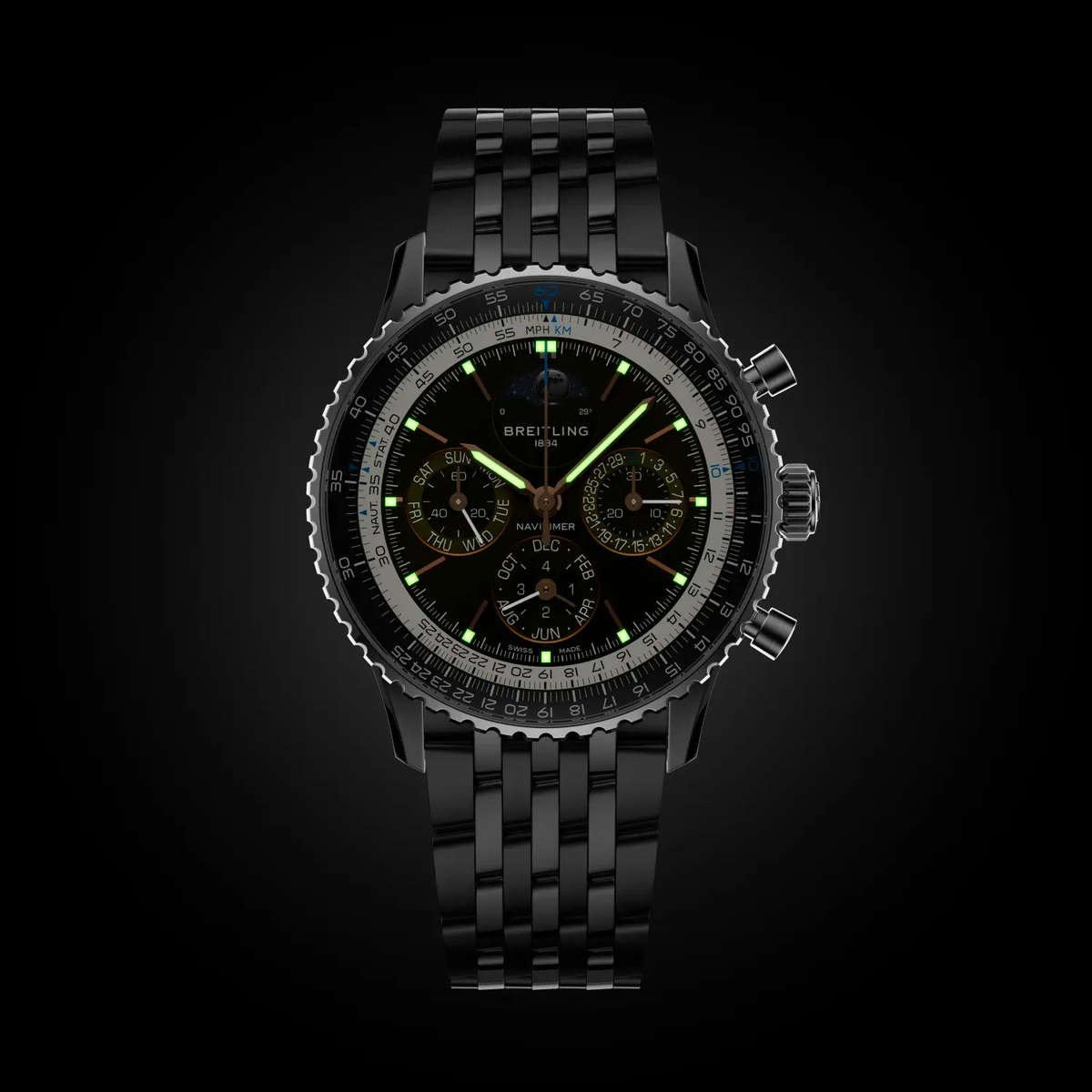 BRT Navitimer B19 Chronograph 43 Perpetual Calendar Watch with Anthracite Dial