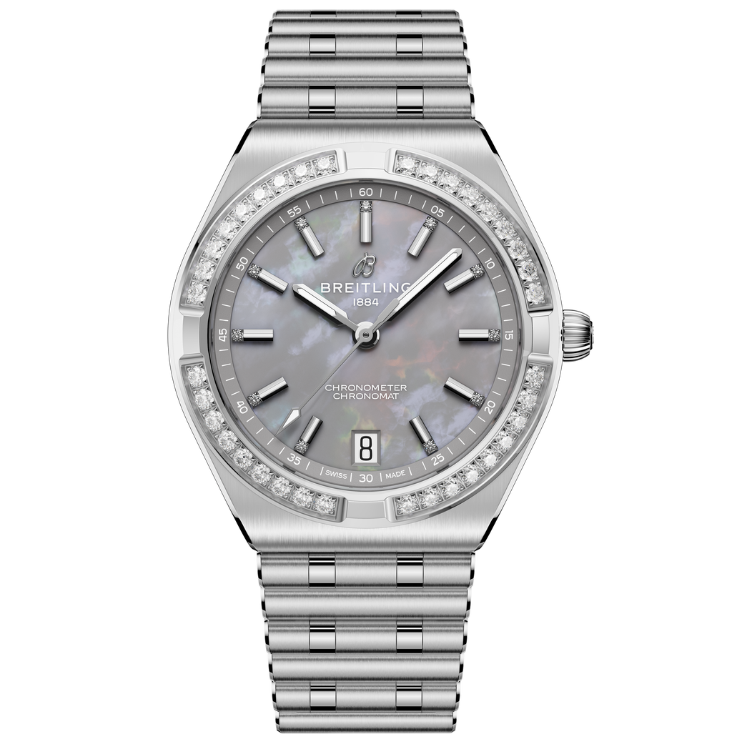 BRT Chronomat Automatic 36 Watch with Gray Mother of Pearl Dial