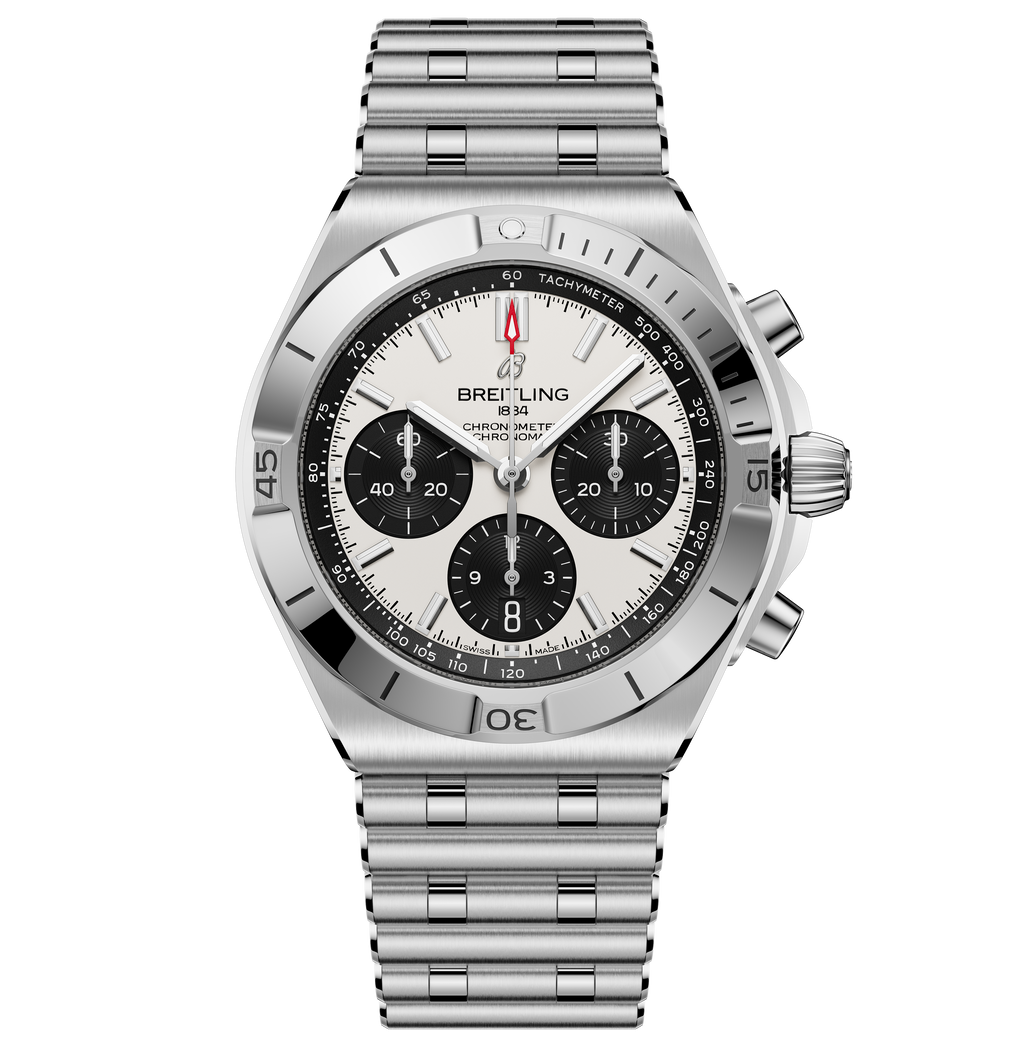 BRT Chronomat B01 Chronograph 42 Watch with White Panda Dial