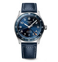 LNGS Spirit Zulu Time 42mm Watch with Blue Leather Strap