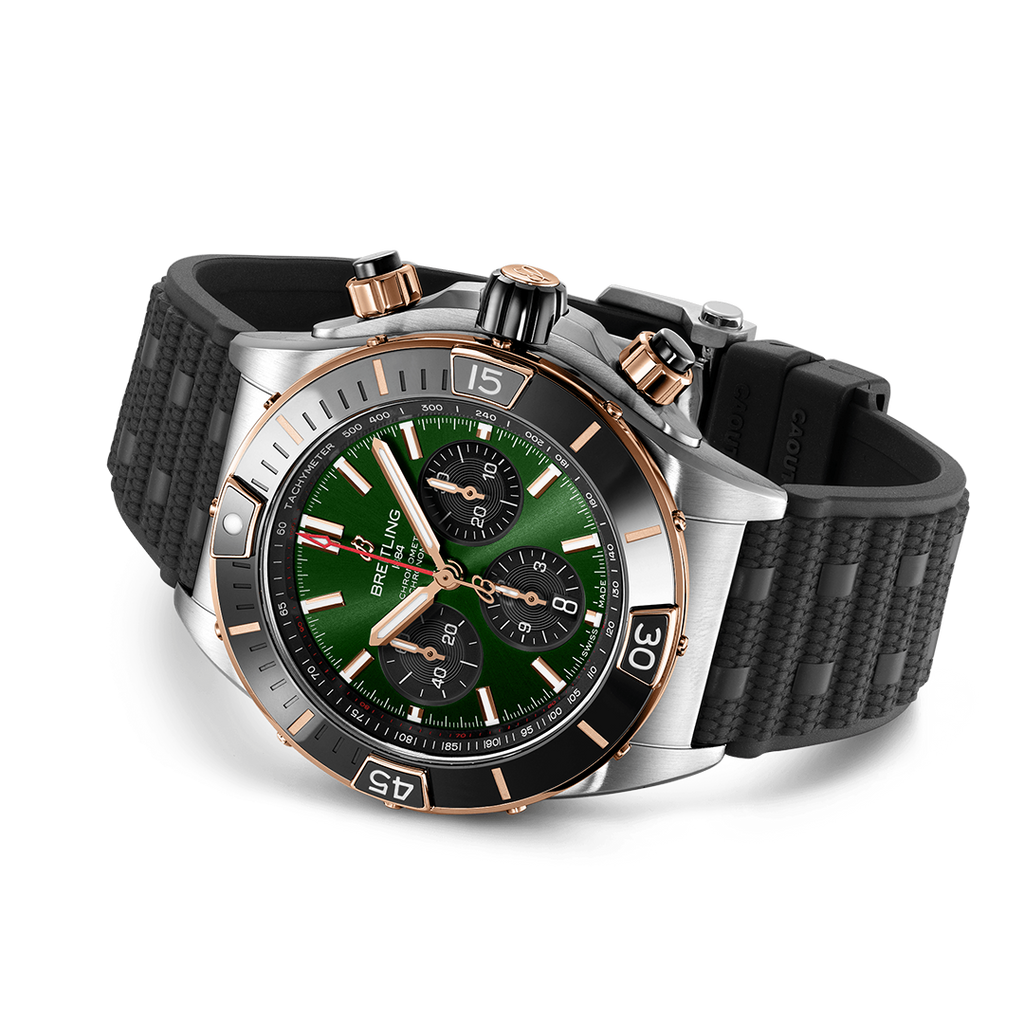 BRT Super Chronomat B01 44 Watch with Rubber Strap