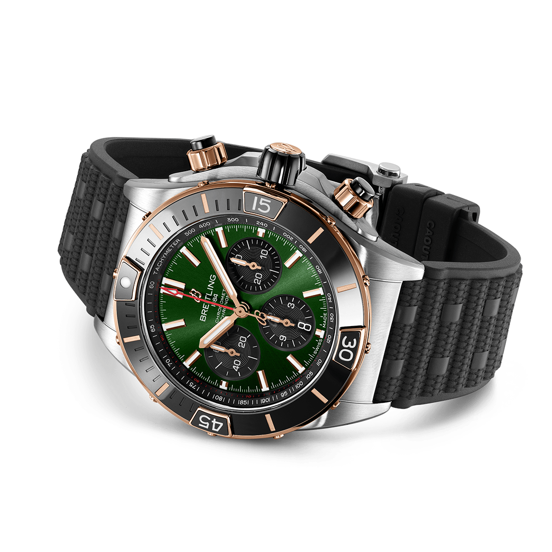 BRT Super Chronomat B01 44 Watch with Rubber Strap