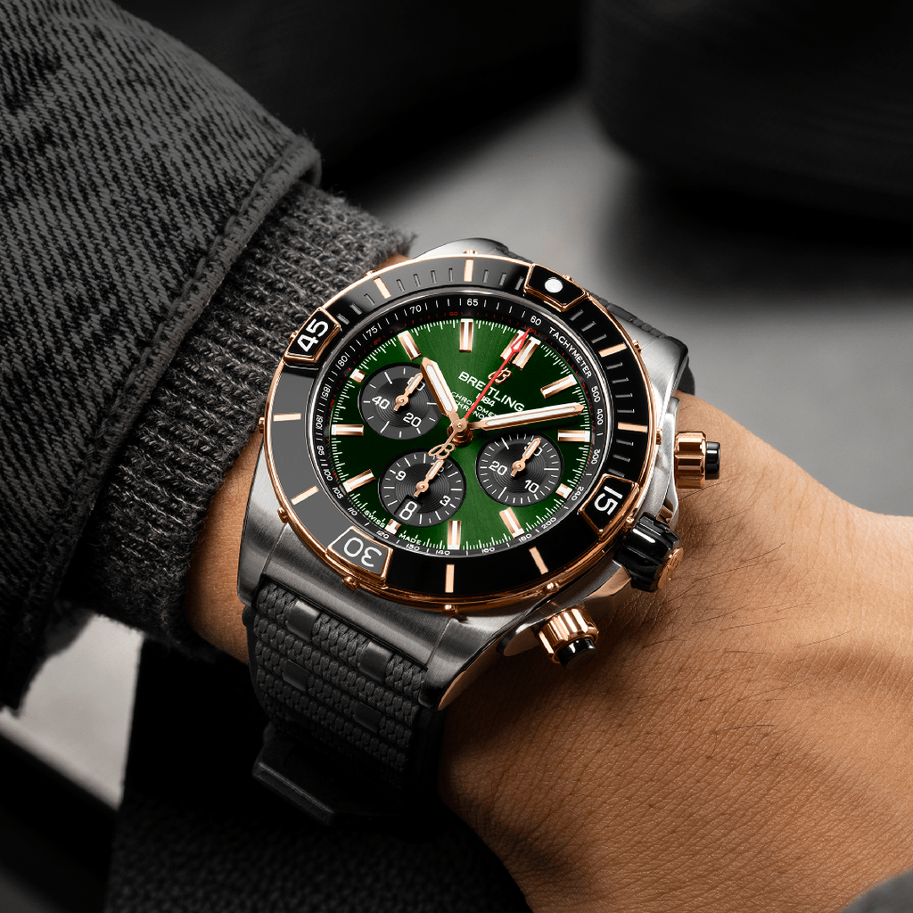 BRT Super Chronomat B01 44 Watch with Rubber Strap