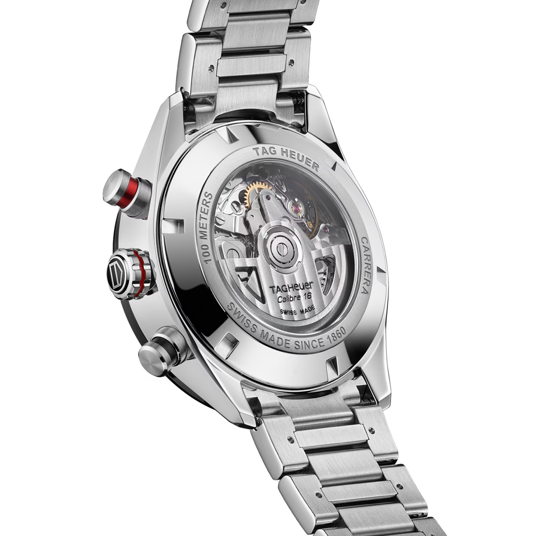 TGHR Carrera Chronograph Watch with Black Dial