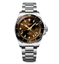 LNGS Hydroconquest GMT 41mm Watch with Sunray Brown Dial