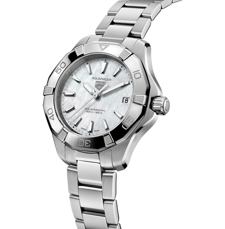 TGHR Aquaracer Professional 200 Solargraph Watch with Mother of Pearl Dial