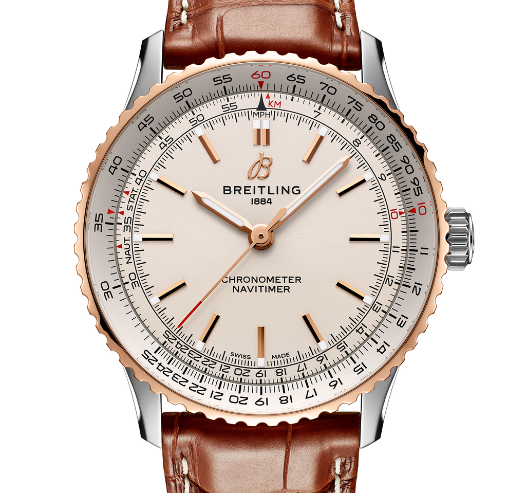 BRT Navitimer Automatic 41 Watch with Brown Leather Strap
