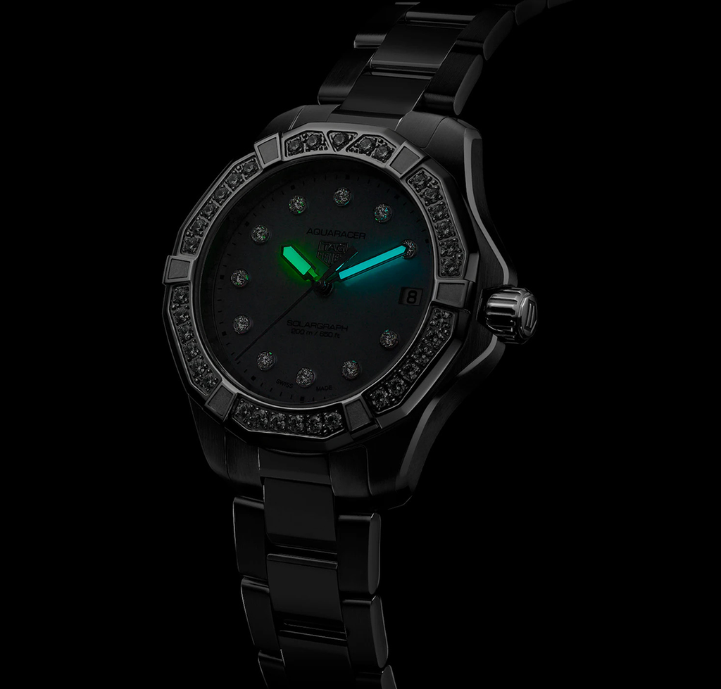 TGHR Aquaracer Professional 200 Solargraph Watch with Stainless Steel Bracelet