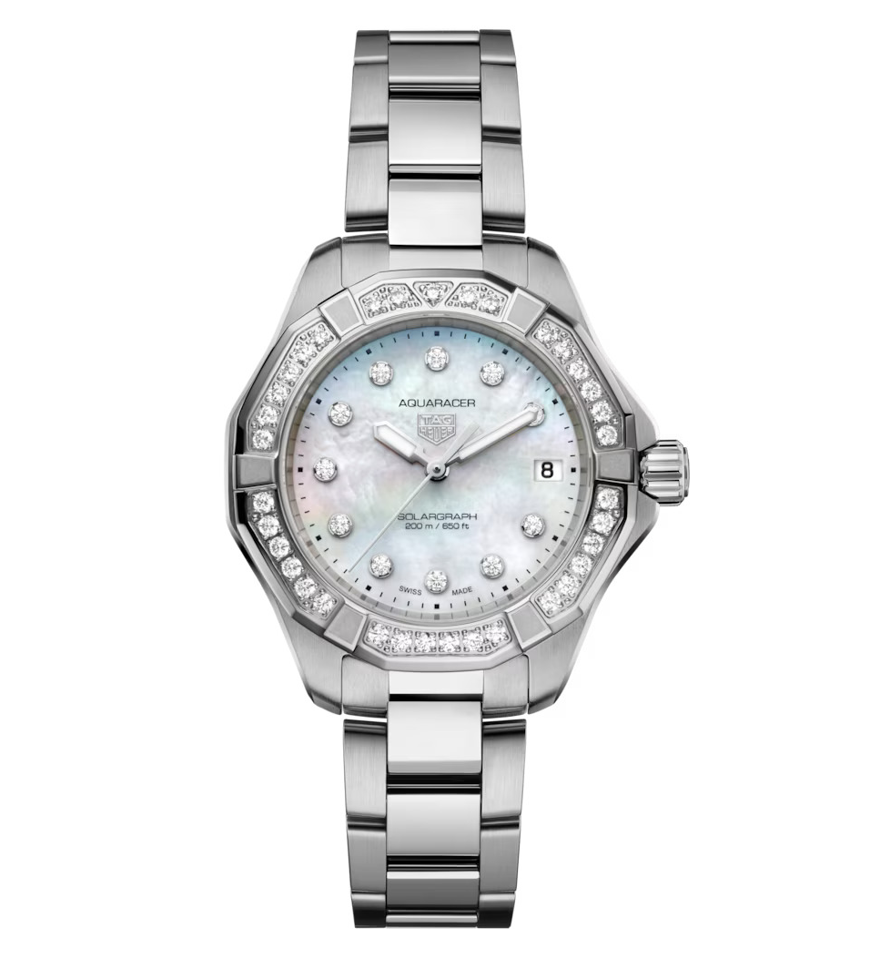 TGHR Aquaracer Professional 200 Solargraph Watch with Stainless Steel Bracelet